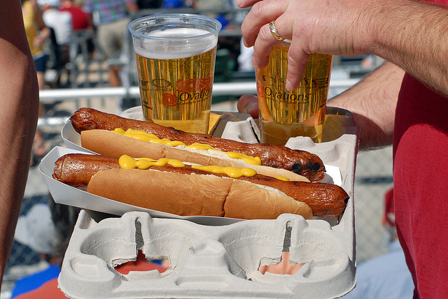 hotdogs and beer